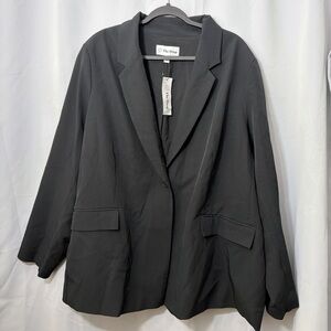 NWT The Drop Black Long Blazer Jacket 4X Women’s Single Button Classic Workwear